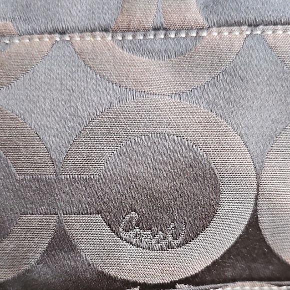 Coach Madison Tribeca Op Art Signature Brown Tote Bag Silver Chain Strap EUC - Picture 6 of 15